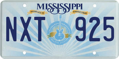 MS license plate NXT925