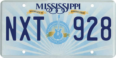 MS license plate NXT928