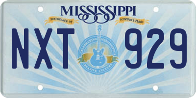 MS license plate NXT929
