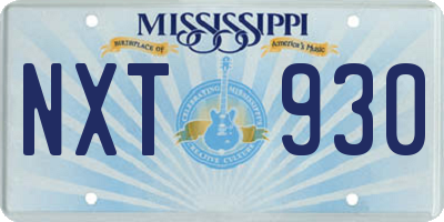 MS license plate NXT930