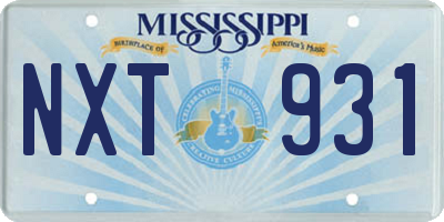 MS license plate NXT931
