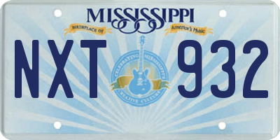 MS license plate NXT932