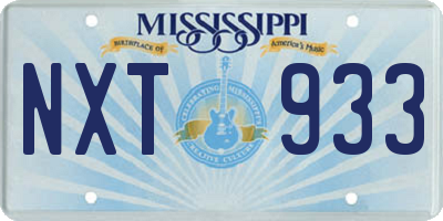 MS license plate NXT933