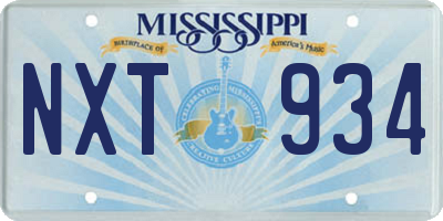 MS license plate NXT934