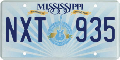 MS license plate NXT935