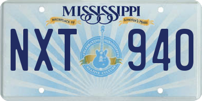 MS license plate NXT940