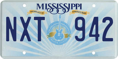 MS license plate NXT942