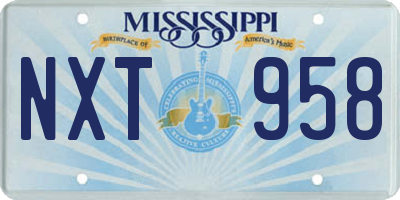 MS license plate NXT958