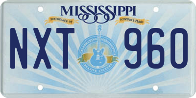 MS license plate NXT960
