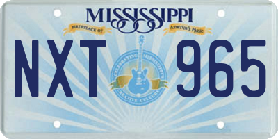 MS license plate NXT965