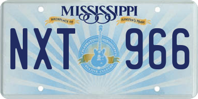 MS license plate NXT966