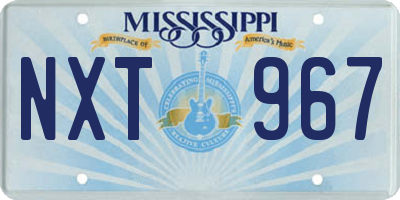 MS license plate NXT967