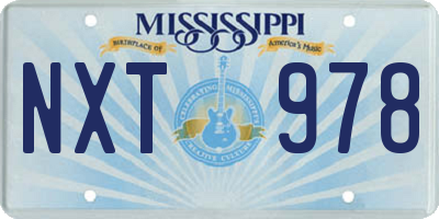 MS license plate NXT978