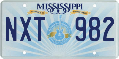 MS license plate NXT982