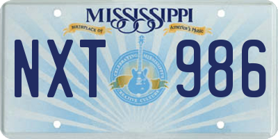 MS license plate NXT986
