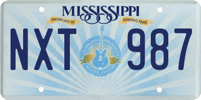 MS license plate NXT987