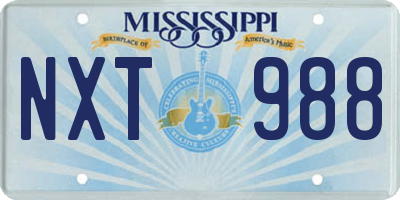 MS license plate NXT988