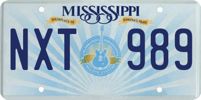 MS license plate NXT989