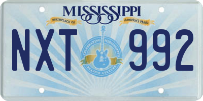 MS license plate NXT992