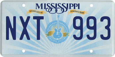 MS license plate NXT993