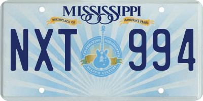 MS license plate NXT994