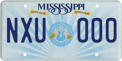 MS license plate NXU000