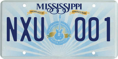 MS license plate NXU001