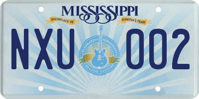 MS license plate NXU002