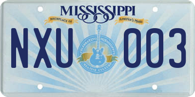 MS license plate NXU003