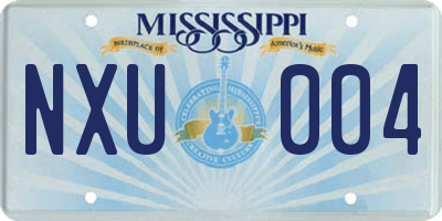 MS license plate NXU004