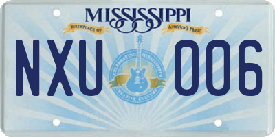 MS license plate NXU006