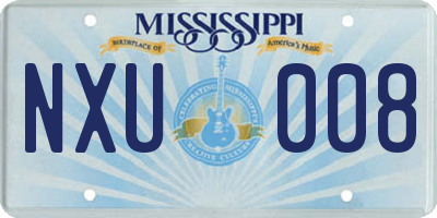 MS license plate NXU008