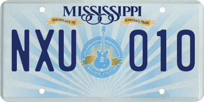 MS license plate NXU010