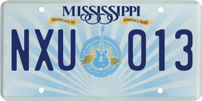 MS license plate NXU013