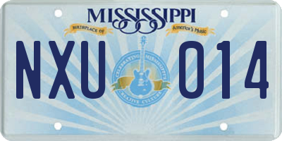 MS license plate NXU014