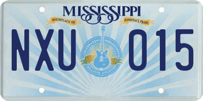 MS license plate NXU015