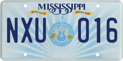 MS license plate NXU016