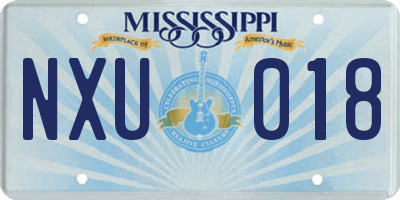 MS license plate NXU018