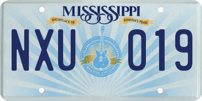 MS license plate NXU019