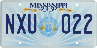 MS license plate NXU022
