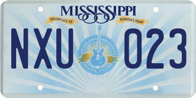 MS license plate NXU023