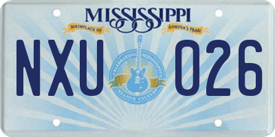 MS license plate NXU026