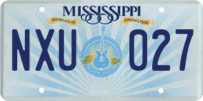 MS license plate NXU027