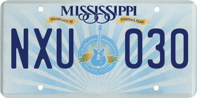 MS license plate NXU030