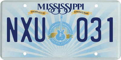 MS license plate NXU031