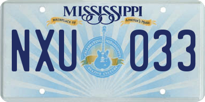 MS license plate NXU033