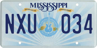 MS license plate NXU034