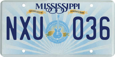 MS license plate NXU036