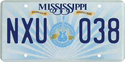 MS license plate NXU038