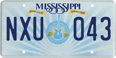 MS license plate NXU043